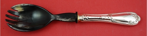 Salad Serving Fork with horn new never used 9” - Luigi XV by Greggio - Sterling  